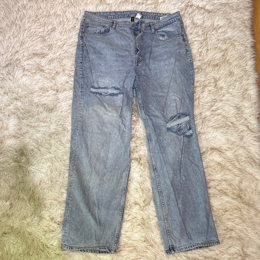 Distressed Blue Jeans